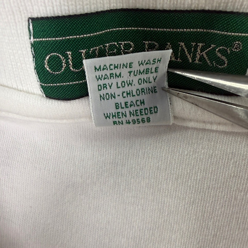 Vintage 90s Nascar Ford Racing Polo Shirt White Large Made in USA Outer Banks - Picture 9 of 9